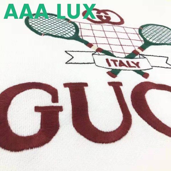 Replica Gucci Women Oversize Sweatshirt with Gucci Tennis in 100% Cotton-White 9