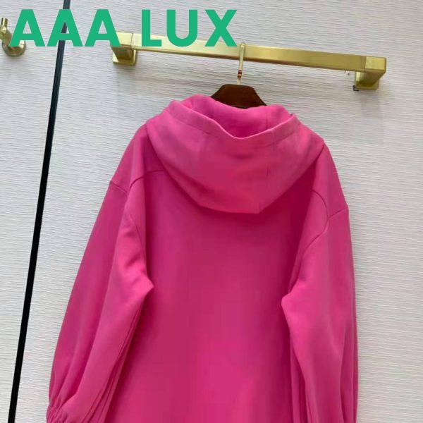 Replica Gucci Women Polyester Jersey Hooded Sweatshirt Interlocking G Fixed Hood-Pink 5