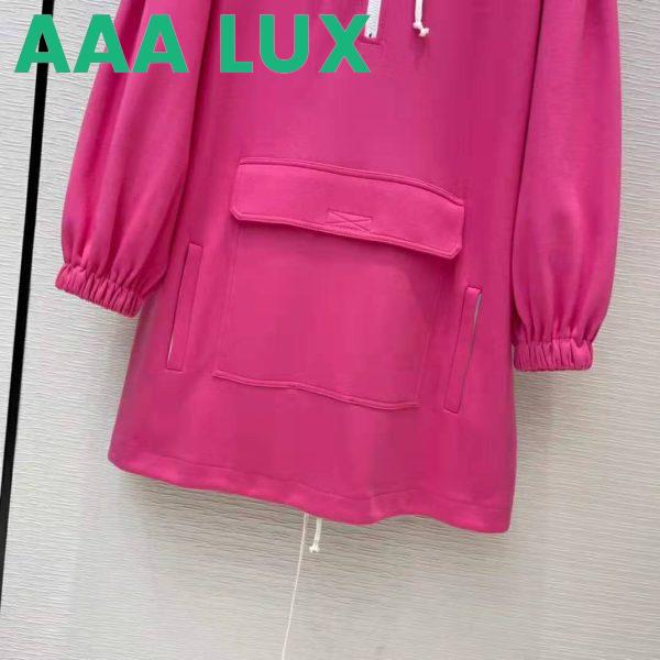 Replica Gucci Women Polyester Jersey Hooded Sweatshirt Interlocking G Fixed Hood-Pink 7