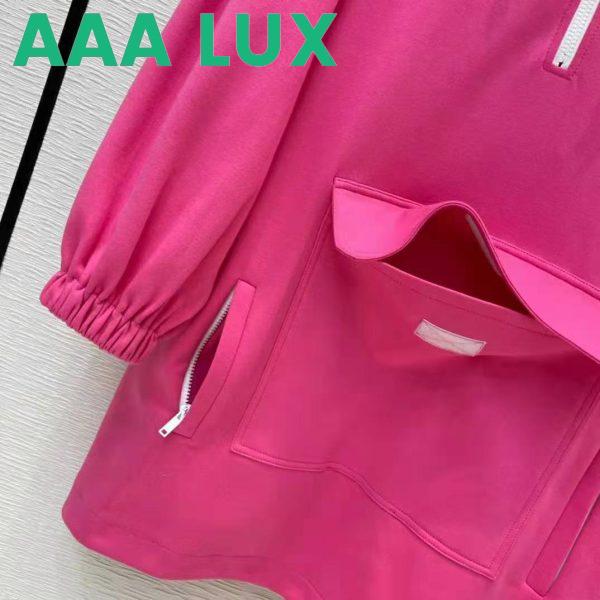 Replica Gucci Women Polyester Jersey Hooded Sweatshirt Interlocking G Fixed Hood-Pink 8