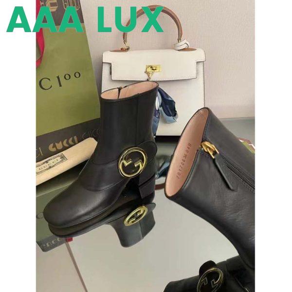 Replica Gucci GG Blondie Women’s Ankle Boot Black Leather Mid 5 Cm Heel 11
