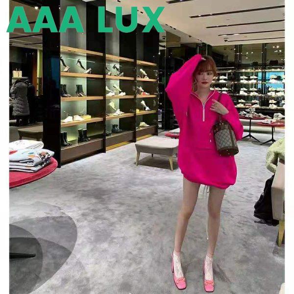 Replica Gucci Women Polyester Jersey Hooded Sweatshirt Interlocking G Fixed Hood-Pink 14