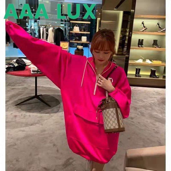 Replica Gucci Women Polyester Jersey Hooded Sweatshirt Interlocking G Fixed Hood-Pink 15