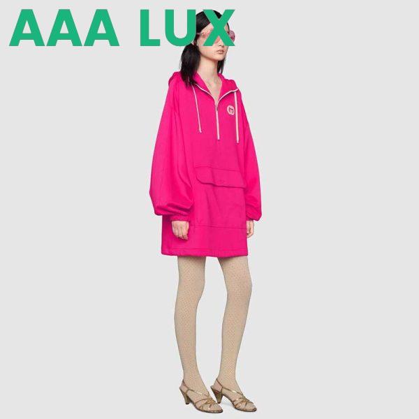 Replica Gucci Women Polyester Jersey Hooded Sweatshirt Interlocking G Fixed Hood-Pink 16