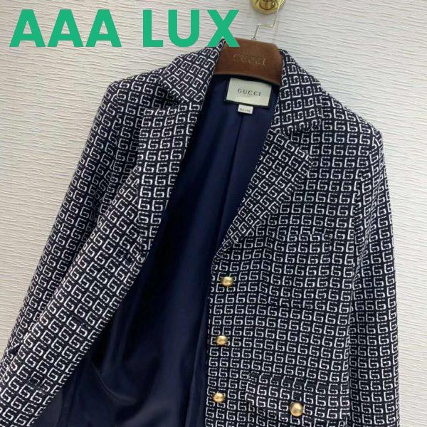 Replica Gucci Women Square G Wool Jacket in Boxy Fit-Navy 5