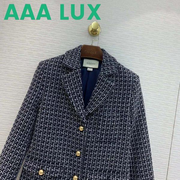 Replica Gucci Women Square G Wool Jacket in Boxy Fit-Navy 6