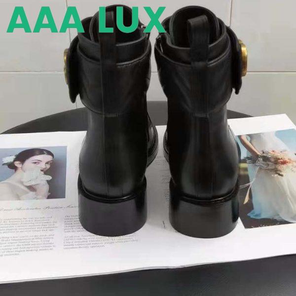 Replica Gucci GG Women’s Ankle Boot Double G Black Leather Tonal Matelassé 8