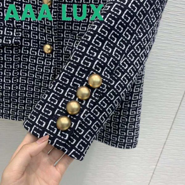 Replica Gucci Women Square G Wool Jacket in Boxy Fit-Navy 9