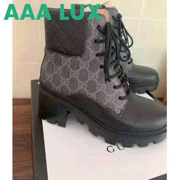 Replica Gucci GG Women’s GG Ankle Boot Black GG Supreme Canvas 7 cm Heel 3