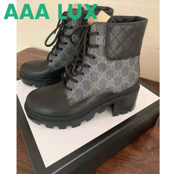Replica Gucci GG Women’s GG Ankle Boot Black GG Supreme Canvas 7 cm Heel 7