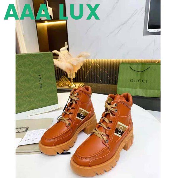 Replica Gucci Unisex Ankle Boot with Interlocking G Cuir Leather Interlocking G Jacquard Stripe 4