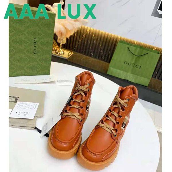 Replica Gucci Unisex Ankle Boot with Interlocking G Cuir Leather Interlocking G Jacquard Stripe 5