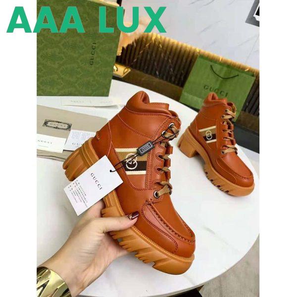 Replica Gucci Unisex Ankle Boot with Interlocking G Cuir Leather Interlocking G Jacquard Stripe 6