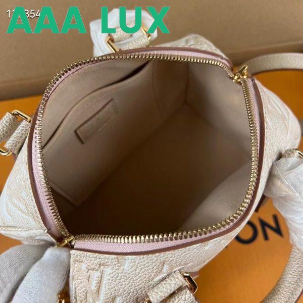 Replica Louis Vuitton Women LV Speedy Bandouliere 20 Bag Beige Embossed Grained Cowhide Leather 7
