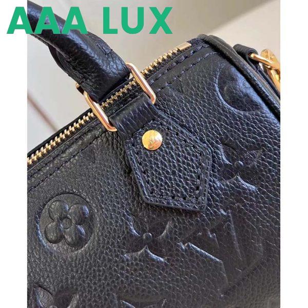 Replica Louis Vuitton Women LV Speedy Bandoulière 20 Black Embossed Grained Cowhide Leather 9