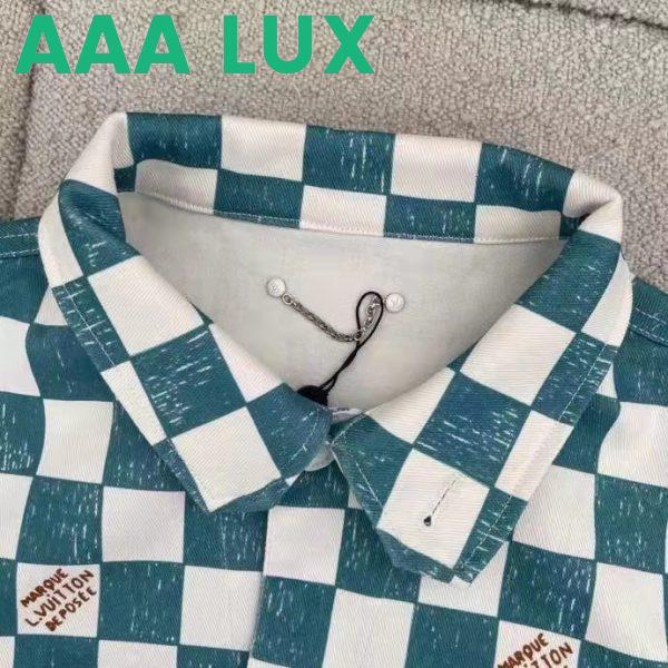Replica Louis Vuitton LV Men Damier Denim Trunker Jacket Ocean Cotton Regular Fit 6