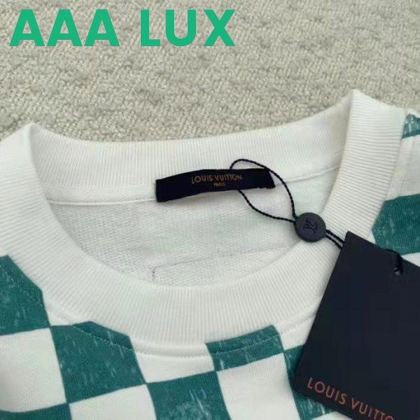 Replica Louis Vuitton LV Men Damier Printed Crewneck Cotton Ocean Classic Sweatshirt Shape 10