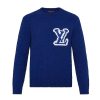Replica Louis Vuitton LV Women Monogram Bandana Crewneck Sweatshirt Cotton Indigo Slightly Loose Fit 12