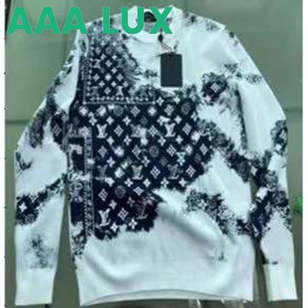 Replica Louis Vuitton LV Women Monogram Bandana Crewneck Sweatshirt Cotton Indigo Slightly Loose Fit 6