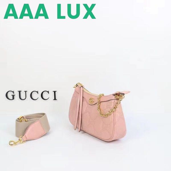 Replica Gucci Women GG Matelassé Handbag Pink GG Matelassé Leather Double G 5
