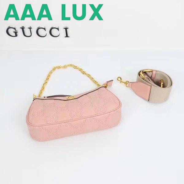 Replica Gucci Women GG Matelassé Handbag Pink GG Matelassé Leather Double G 6