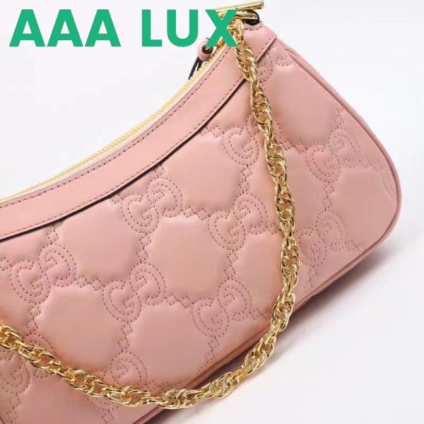 Replica Gucci Women GG Matelassé Handbag Pink GG Matelassé Leather Double G 8
