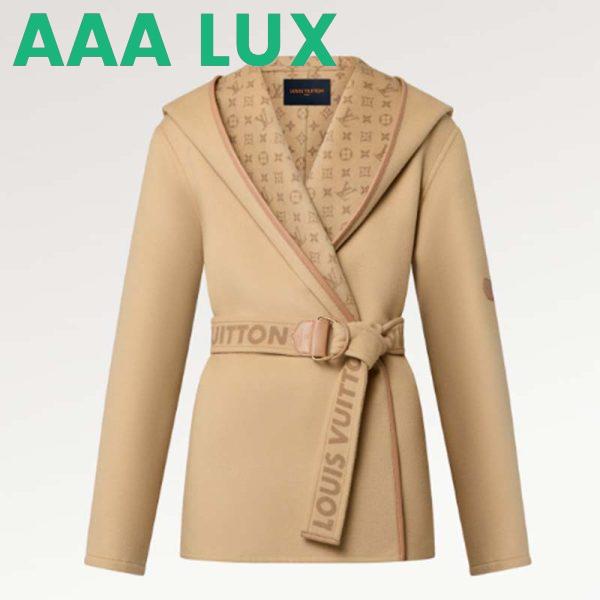 Replica Louis Vuitton LV Women Signature Double Face Short Wrap Coat Wool-Silk Regular Fit