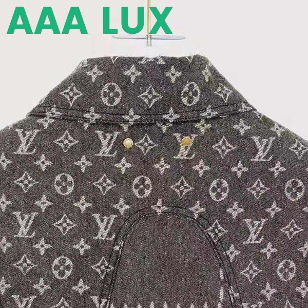 Replica Louis Vuitton Men Giant Damier Waves Monogram Denim Jacket Cotton Regular Fit-Black 6