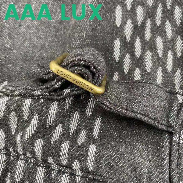 Replica Louis Vuitton Men Giant Damier Waves Monogram Denim Jacket Cotton Regular Fit-Black 7