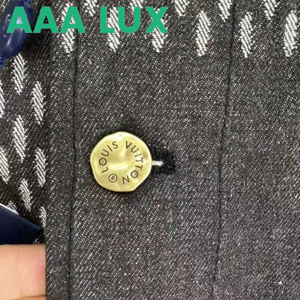 Replica Louis Vuitton Men Giant Damier Waves Monogram Denim Jacket Cotton Regular Fit-Black 8