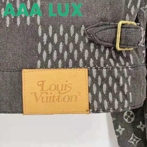 Replica Louis Vuitton Men Giant Damier Waves Monogram Denim Jacket Cotton Regular Fit-Black 9