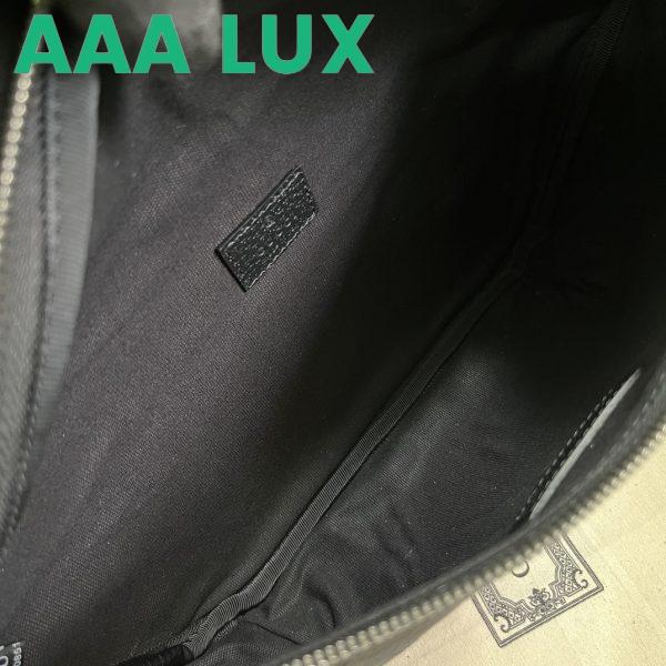 Replica Gucci Unisex GG Jumbo GG Belt Bag Black Leather Canvas Zip Closure 8