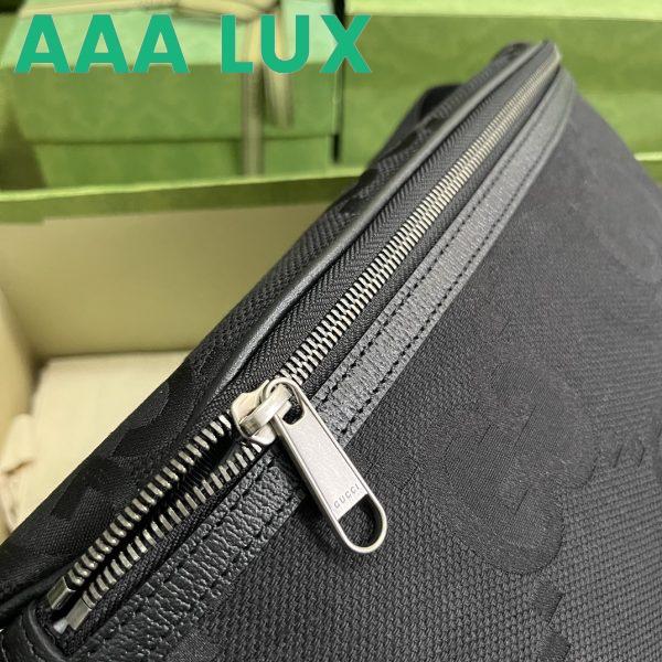 Replica Gucci Unisex GG Jumbo GG Belt Bag Black Leather Canvas Zip Closure 9