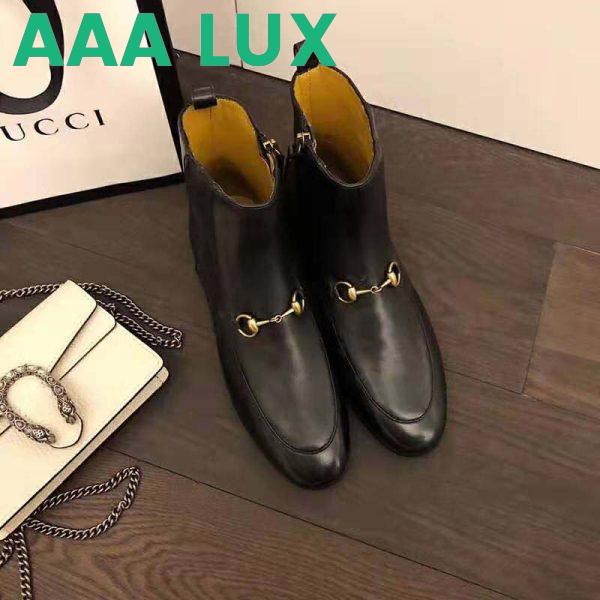 Replica Gucci Women Gucci Jordaan Leather Ankle Boot in Black Leather 1.3 cm Heel 3