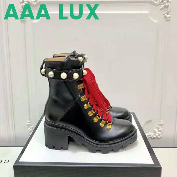 Replica Gucci Women Gucci Leather Ankle Boot in Black Shiny Leather 7.6 cm 6