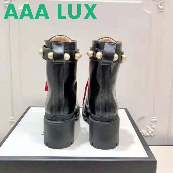 Replica Gucci Women Gucci Leather Ankle Boot in Black Shiny Leather 7.6 cm 8