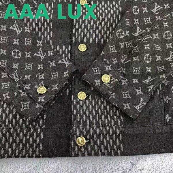 Replica Louis Vuitton Women Giant Damier Waves Monogram Denim Jacket Cotton Regular Fit-Black 6