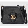 Replica Gucci Women GG Small Messenger Bag with Double G Black Leather