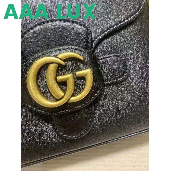 Replica Gucci Women GG Small Messenger Bag with Double G Black Leather 10