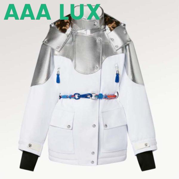 Replica Louis Vuitton Women LV Electric Accent Ski Jacket Optical White Regular Fit