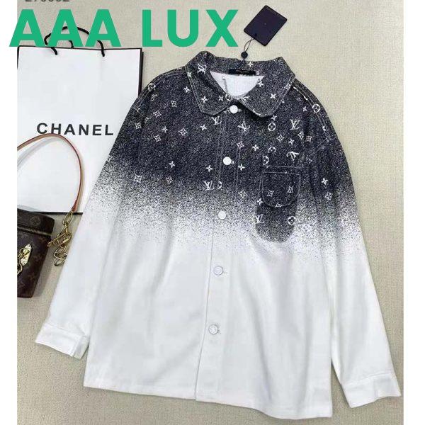 Replica Louis Vuitton Women LV Workwear Shirt Cotton Grey Loose Fit 2