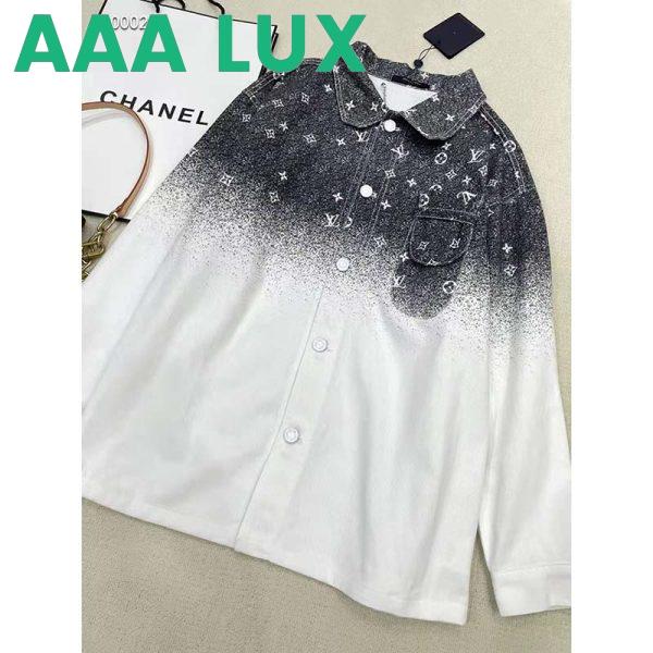 Replica Louis Vuitton Women LV Workwear Shirt Cotton Grey Loose Fit 3