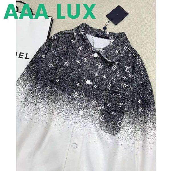 Replica Louis Vuitton Women LV Workwear Shirt Cotton Grey Loose Fit 5