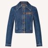 Replica Louis Vuitton Women Retro Organic Cotton Denim Jacket Regular Fit