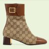 Replica Gucci Women’s GG Knee-High Boot Horsebit Black Rubber Sole Low 4 Cm Heel 17