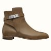 Replica Hermes Women Neo Ankle Boot Calfskin with Iconic Buckle-Chocolate 13
