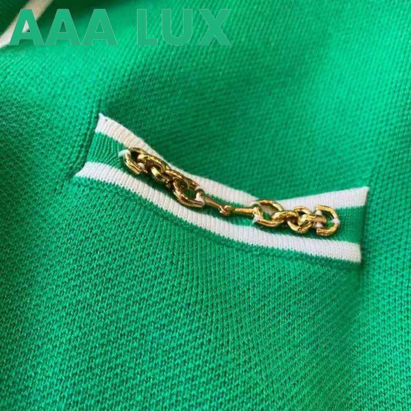 Replica Gucci Women Wool Polo Shirt with Contrast Trim Front Pockets Button-Through Placket 9