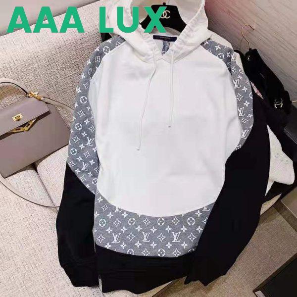 Replica Louis Vuitton LV Men Monogram Circle Cut Hoodie in 100% Cotton-Grey 6
