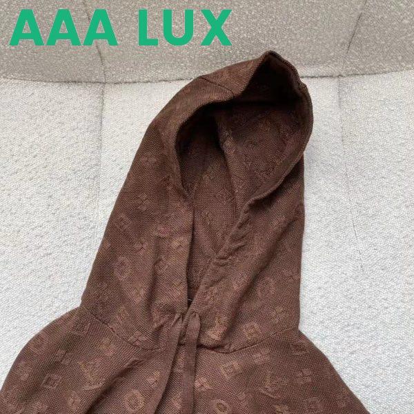 Replica Louis Vuitton LV Men Monogram Hoodie Wool Polyester Brown Slightly Loose Fit 8