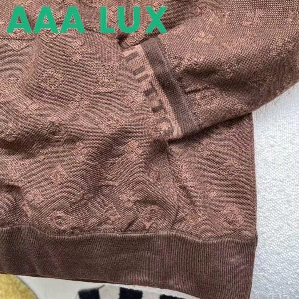 Replica Louis Vuitton LV Men Monogram Hoodie Wool Polyester Brown Slightly Loose Fit 10